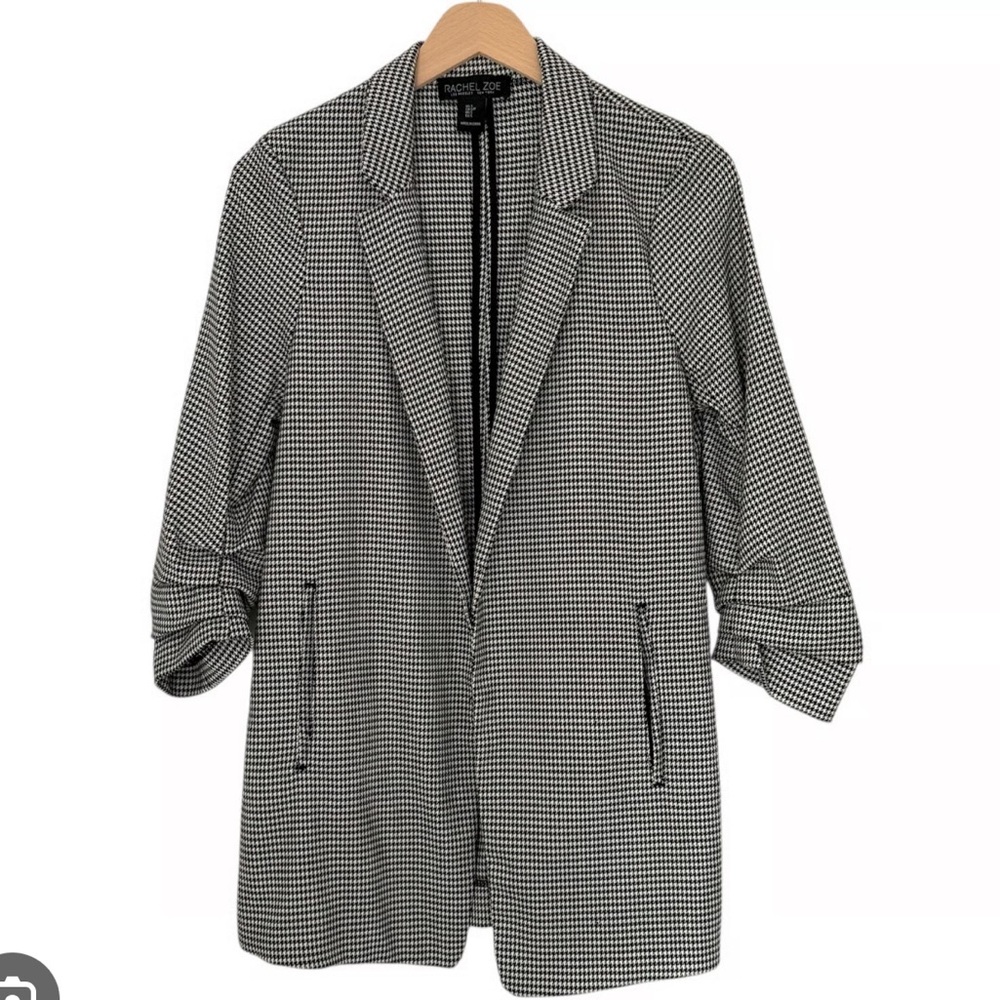 Rachel Zoe Black and White Houndstooth Blazer